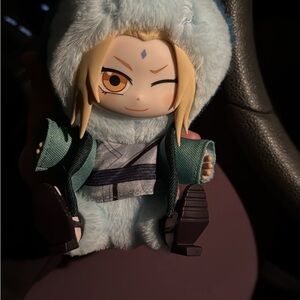 Cute Plush Doll with Blue Outfit